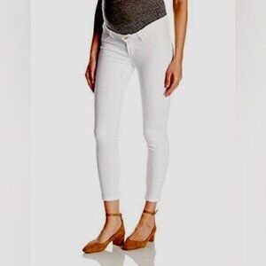 Ripe Women's Maternity White Ankle Jeans Jeggings Skinny straight leg Size 8